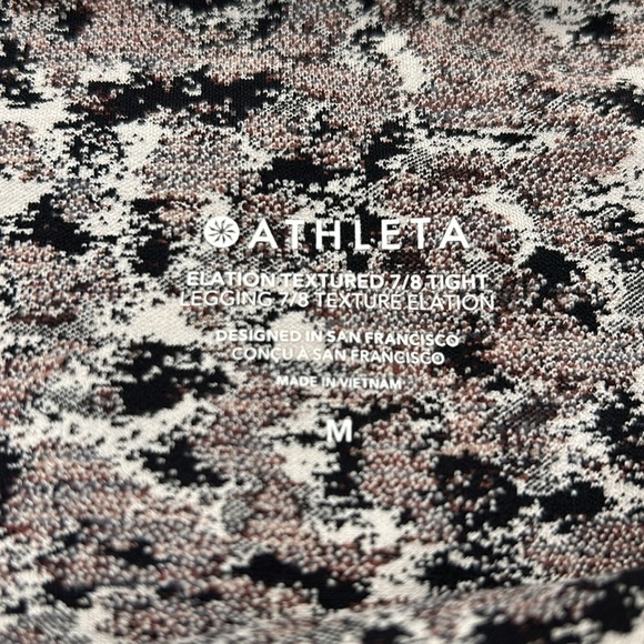 Athleta Elation Textured 7/8 Tight Leggings Meadow Decadent Chocolate Medium - Picture 10 of 16